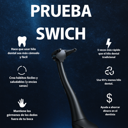 Recibes Hilo Dental Eléctrico + Cable tipo USB-C + Base