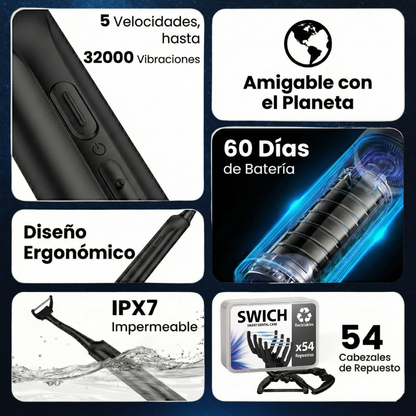 Recibes Hilo Dental Eléctrico + Cable tipo USB-C + Base